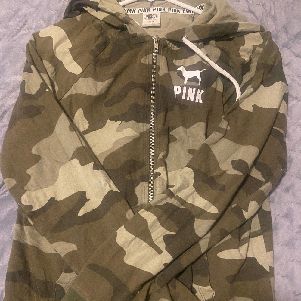PINK Camo Zip-Up Jacket